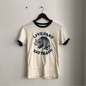 Possum Live Fast Eat Trash T-Shirt • 100% cotton